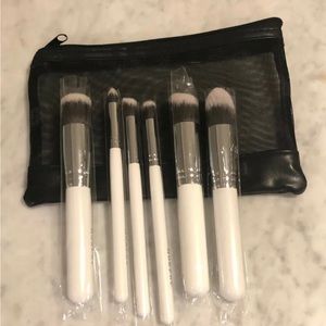 NEW* Morphe 690 White 6-Piece Deluxe Contour Makeup Brush Set & Mesh Bag
